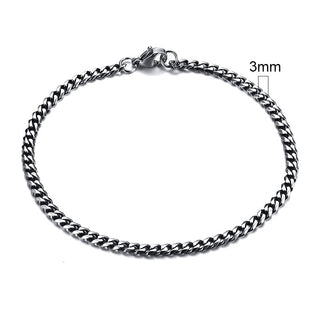 BM1#2022 Chain Bracelet for Men Stainless Steel Curban Link Chain Wristband Classic Male Jewelry