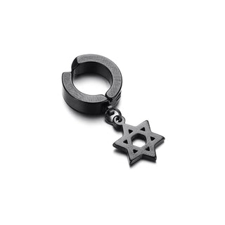 EM1#2022 1/2PC Men Punk Cross Stars Dangle Earrings Women Gothic Stainless Steel Cross Ear Stud Earrings Jewelry