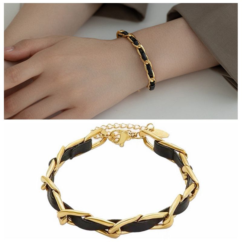 B3# 2022 New Stainless Steel Layered Golden Pendant Bracelet For Women Coin Cross Pearl Bracelet Jewelry