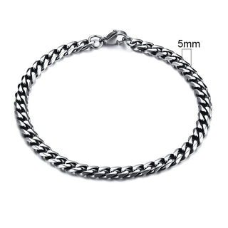 BM1#2022 Chain Bracelet for Men Stainless Steel Curban Link Chain Wristband Classic Male Jewelry