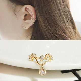 E4#  2022 Fashion Kpop Shiny Zircon Butterfly Clip Earrings Jewelry