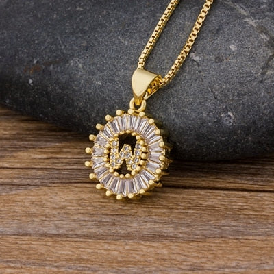 11# 2022 Top Quality Wholesale Gold Color  Necklace Collier Female  Initial Pendant Necklace Best Party Daily Jewelry