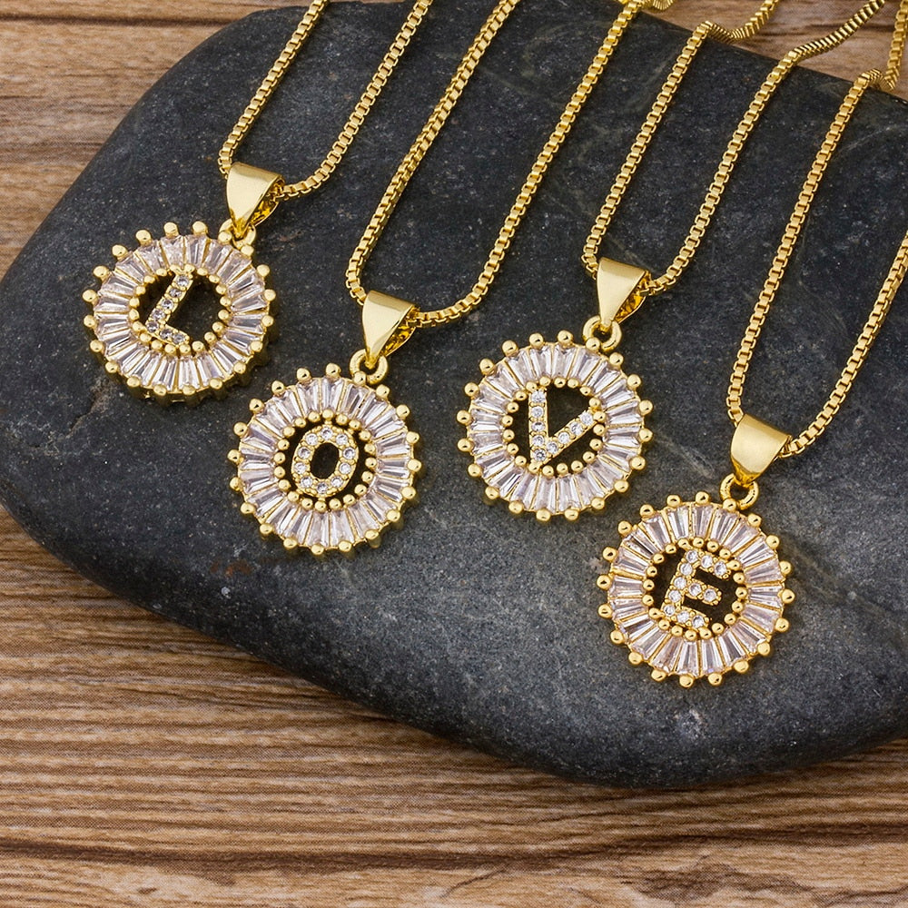 11# 2022 Top Quality Wholesale Gold Color  Necklace Collier Female  Initial Pendant Necklace Best Party Daily Jewelry
