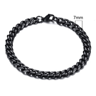 BM1#2022 Chain Bracelet for Men Stainless Steel Curban Link Chain Wristband Classic Male Jewelry