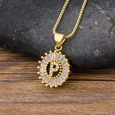 11# 2022 Top Quality Wholesale Gold Color  Necklace Collier Female  Initial Pendant Necklace Best Party Daily Jewelry