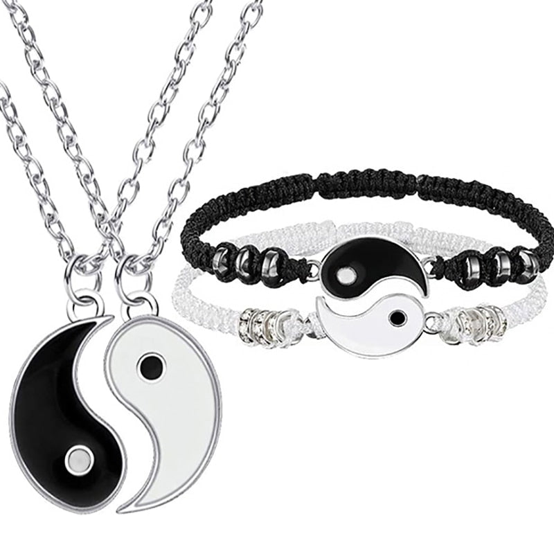 C1# New Couple Bracelets Necklace Set  Adjustable Braid Chain Bracelet Matching Lover Bracelets Necklaces