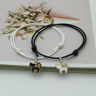 C7#2022 New Fashion Couple Bracelet Stitching Heart Bracelets Women Cute Cat  Romantic Valentine's Day present for Lovers wholesale