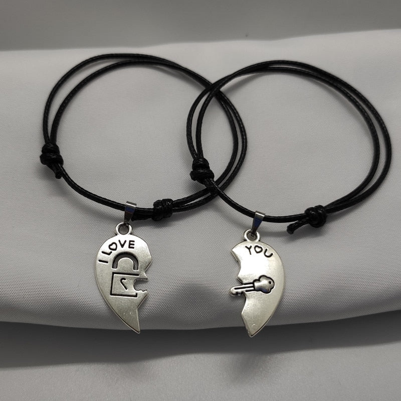 C7#2022 New Fashion Couple Bracelet Stitching Heart Bracelets Women Cute Cat  Romantic Valentine's Day present for Lovers wholesale
