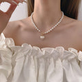 N5# 2022 New Arrival  Elegant Pearl Beads Necklace For Women Ladies Fashion Rhinestone Shell Heart Pendent Necklace Choker Jewelry
