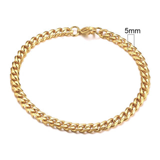 BM1#2022 Chain Bracelet for Men Stainless Steel Curban Link Chain Wristband Classic Male Jewelry