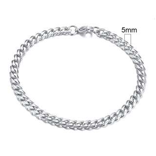 BM1#2022 Chain Bracelet for Men Stainless Steel Curban Link Chain Wristband Classic Male Jewelry