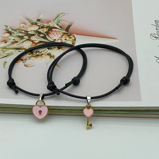 C7#2022 New Fashion Couple Bracelet Stitching Heart Bracelets Women Cute Cat  Romantic Valentine's Day present for Lovers wholesale