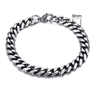 BM1#2022 Chain Bracelet for Men Stainless Steel Curban Link Chain Wristband Classic Male Jewelry