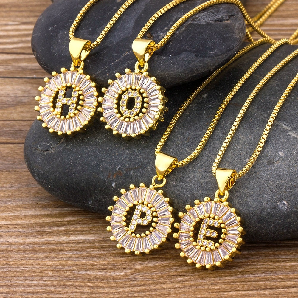 11# 2022 Top Quality Wholesale Gold Color  Necklace Collier Female  Initial Pendant Necklace Best Party Daily Jewelry