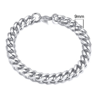 BM1#2022 Chain Bracelet for Men Stainless Steel Curban Link Chain Wristband Classic Male Jewelry