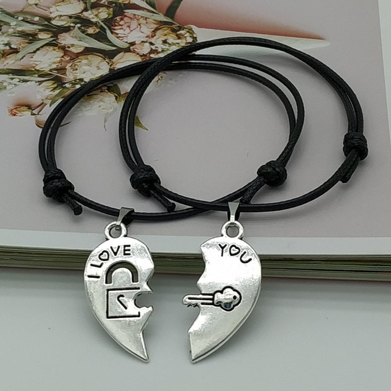 C7#2022 New Fashion Couple Bracelet Stitching Heart Bracelets Women Cute Cat  Romantic Valentine's Day present for Lovers wholesale
