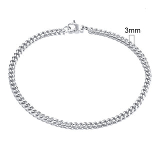 BM1#2022 Chain Bracelet for Men Stainless Steel Curban Link Chain Wristband Classic Male Jewelry