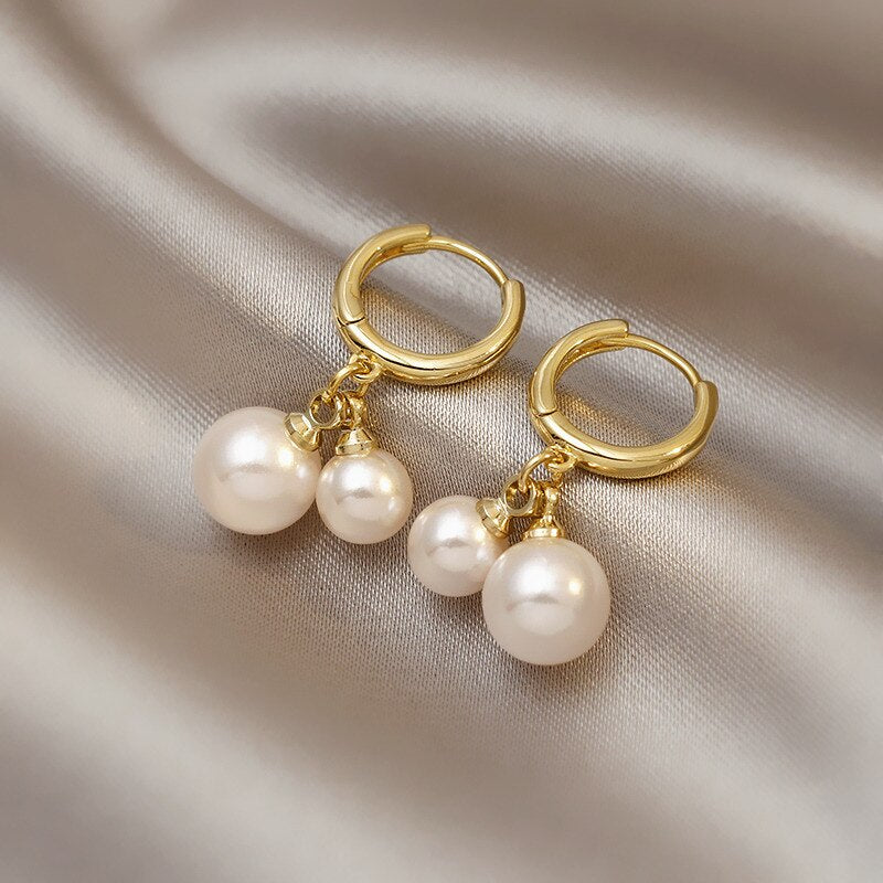E2#  2022 New Design Irregular U-shaped Gold Earrings For Woman Korean Crystal Fashion Jewelry Unusual Accessories Party Girls