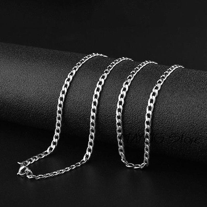 NM1#Long Stainless Steel Chain Necklace Hip Hop for Women Men on The Neck Fashion Jewelry Accessories Choker Valentine's Day