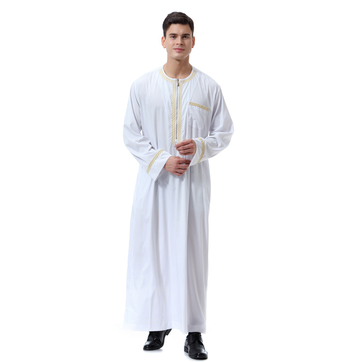TH811# High quality pure color Moroccan Kaftan Clothes Islamic clothing for men
