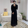 1531#Stretch Polyester Islamic Women Maxi Dress Muslim Abaya Dress