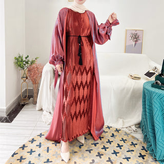 1521#Shiny Abaya eid Dubai simple Dress for Muslim Women wholesale