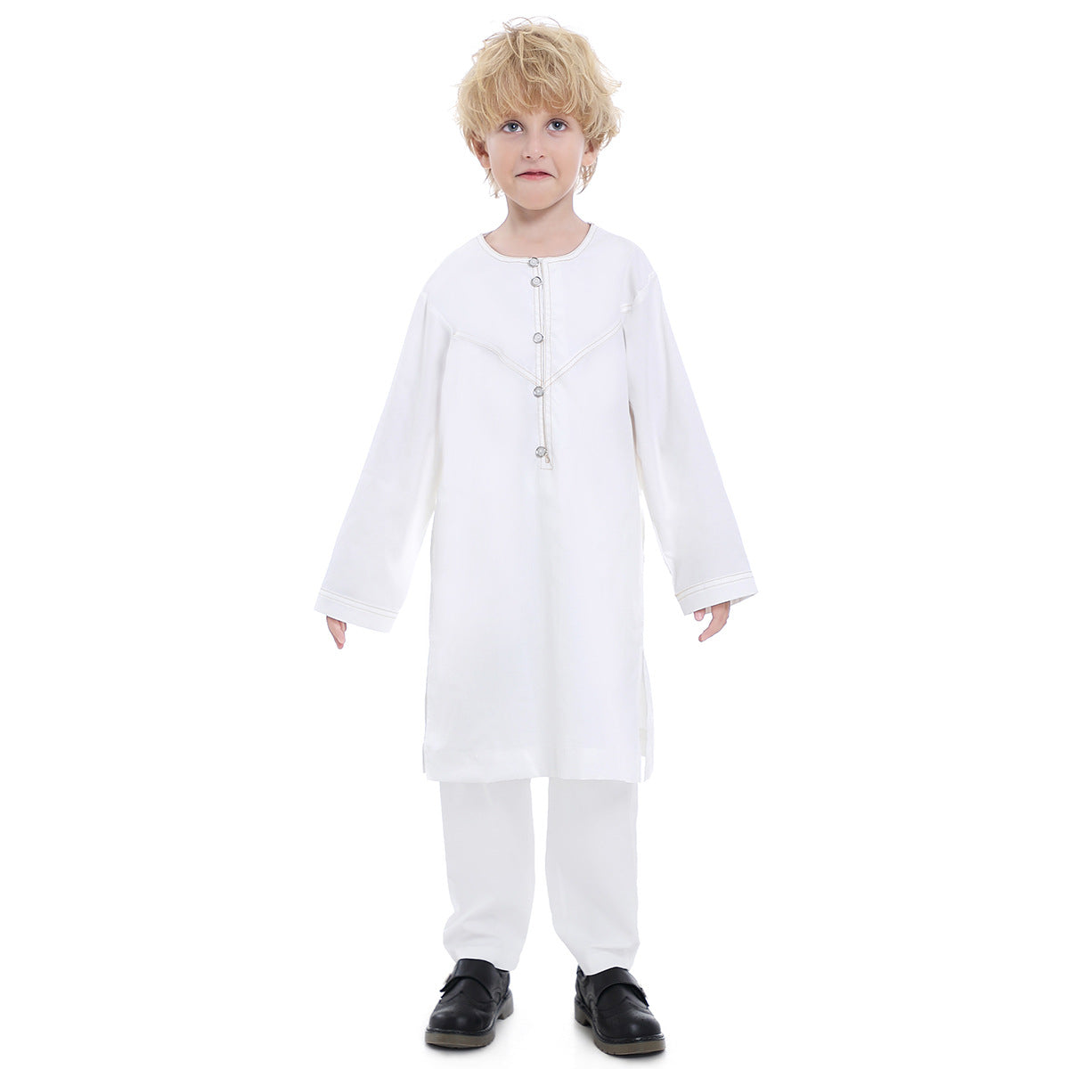 TH879#2 pcs Arab Muslim Wear calf Length Muslim Clothes Jubba Men's Thobe