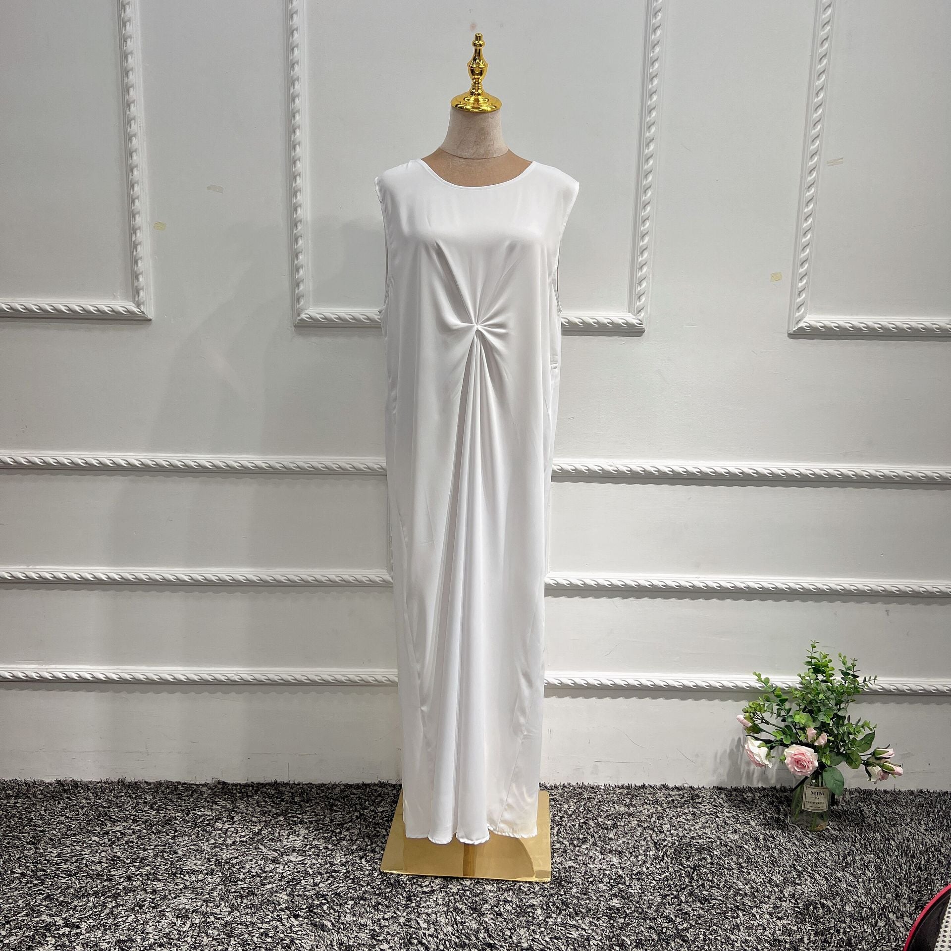 1508#Sleeveless Abaya Long Underdress Abaya For Muslim Women