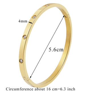 B8# Stainless Steel Bangles and Bangles Cubic Zirconia Golden Woman Jewelry Gifts  Bracelets