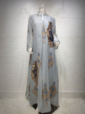 AB104#Middle East women's clothing Muslim evening dress Sequin embroidered mesh women's dress