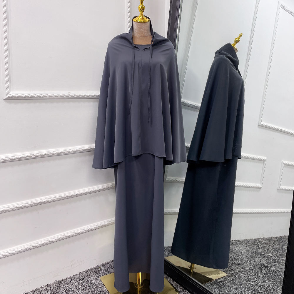 1546#Prayer Abaya Long Dress and Khimar Set for Dubai Abaya Muslim Dress