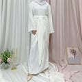 1494#Abaya Solid Color Islamic Clothing Modest Dresses 2 piece Set