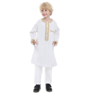 TH878#New buttons islamic children clothing design kids boy robe dubai abaya