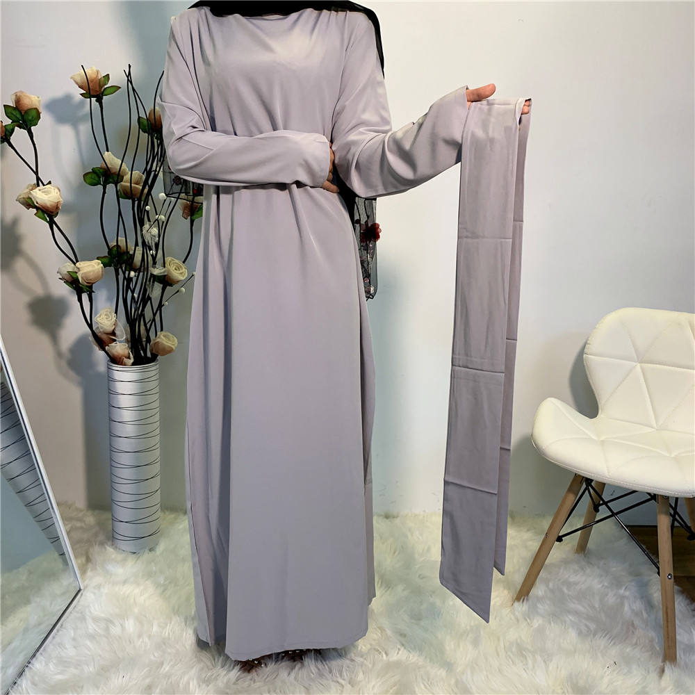 6176# Slim High Quality Inner Slip Long Dresses Classic Simple Abayas