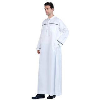 TH818#Abaya Muslim Clothing Long Sleeves O Neck Islamic High Quality Men's Clothing