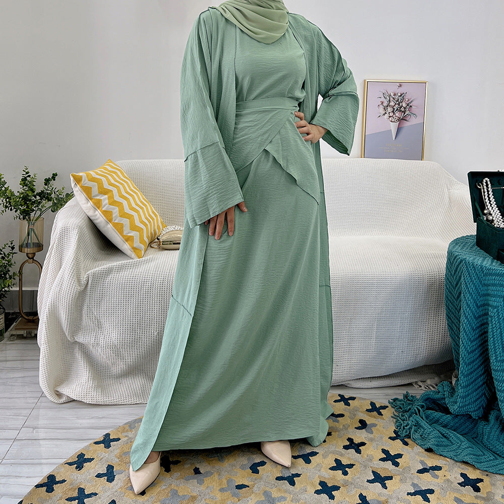 522#NEW islamic clothing modest muslim abaya  3 pieces set