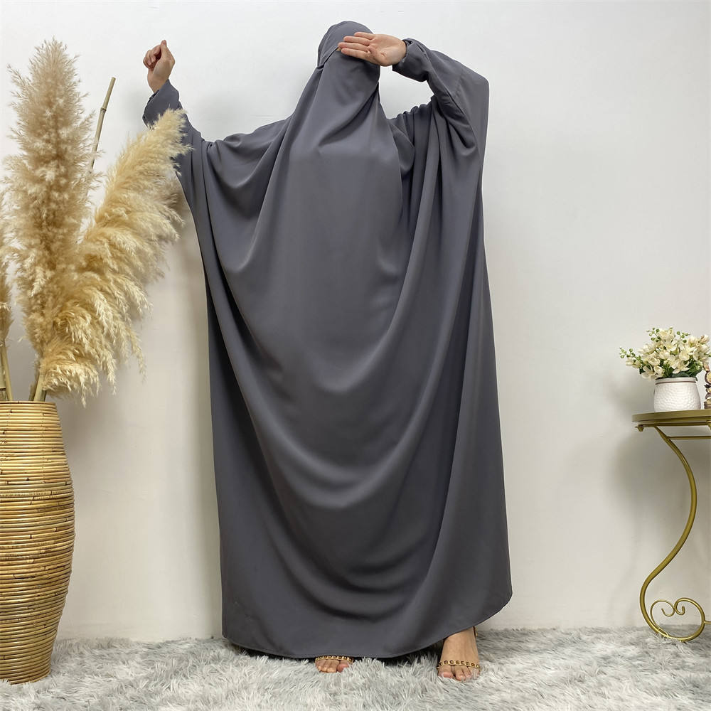6493#Trending One Piece Full Length Jilbab_ Prayer Abaya High Quality Nida Kimono Dresses