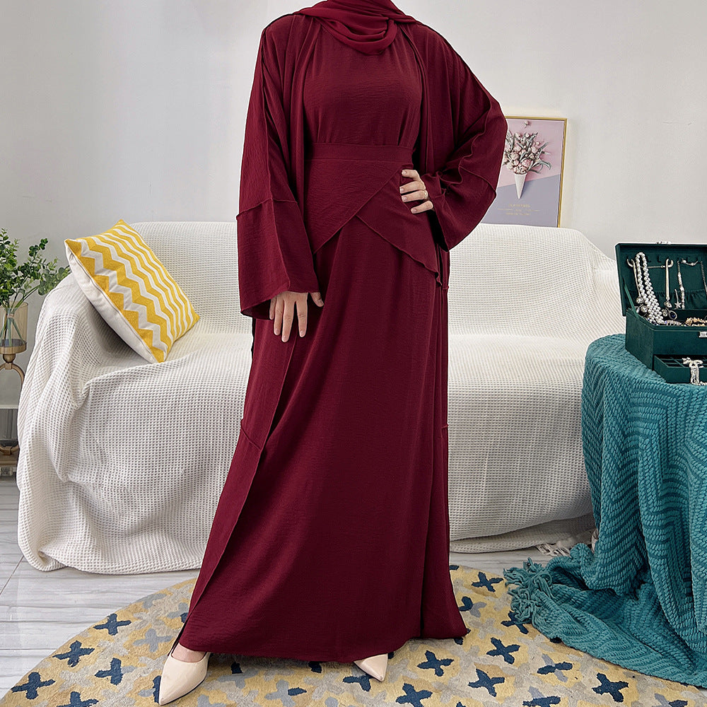 522#NEW islamic clothing modest muslim abaya  3 pieces set
