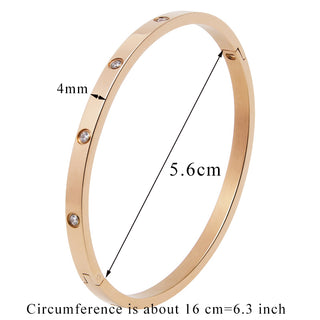 B8# Stainless Steel Bangles and Bangles Cubic Zirconia Golden Woman Jewelry Gifts  Bracelets