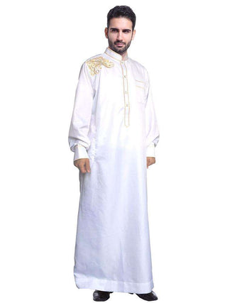 TH804# Hot sale muslim middle east men robe high collar shirt in dubai