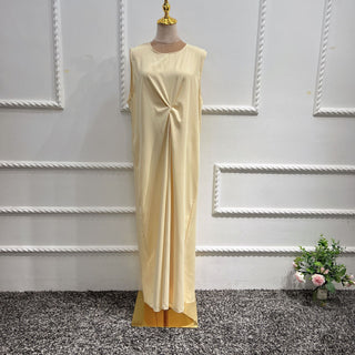 1508#Sleeveless Abaya Long Underdress Abaya For Muslim Women