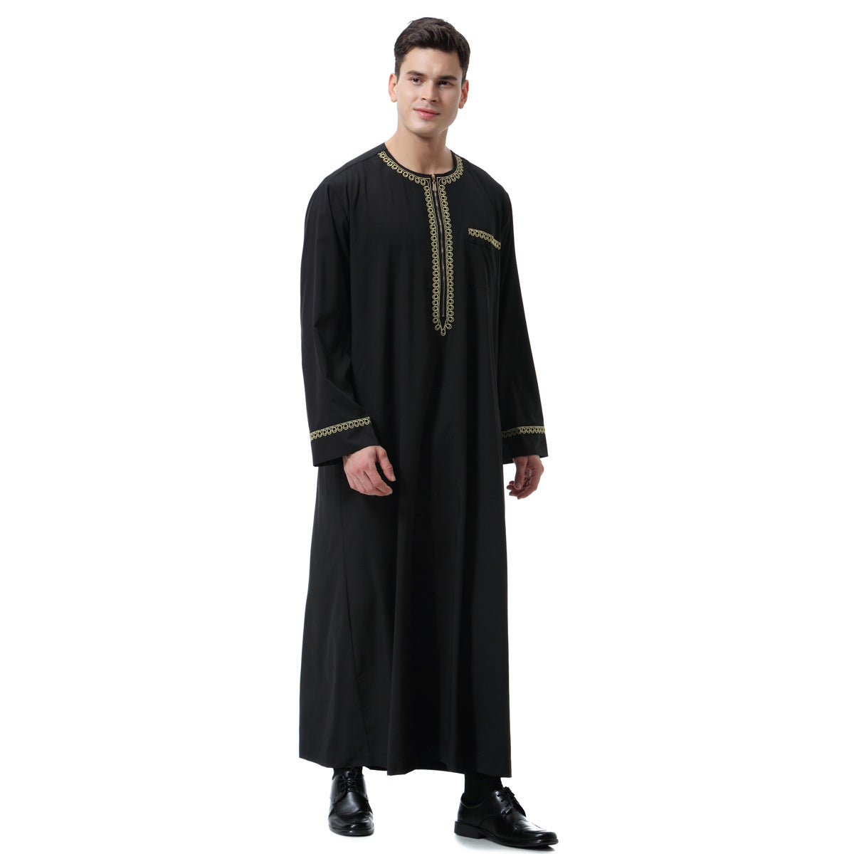 TH811# High quality pure color Moroccan Kaftan Clothes Islamic clothing for men