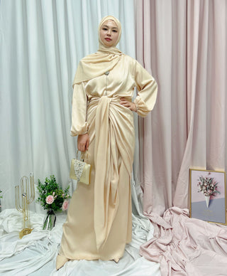 1498#New Fashion  islamic clothing muslim dress Kaftan 2 Pieces Women Dress