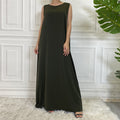6595#Sleeveless Inner Slip Dress For Muslim Women Summer Daily Long Dresses