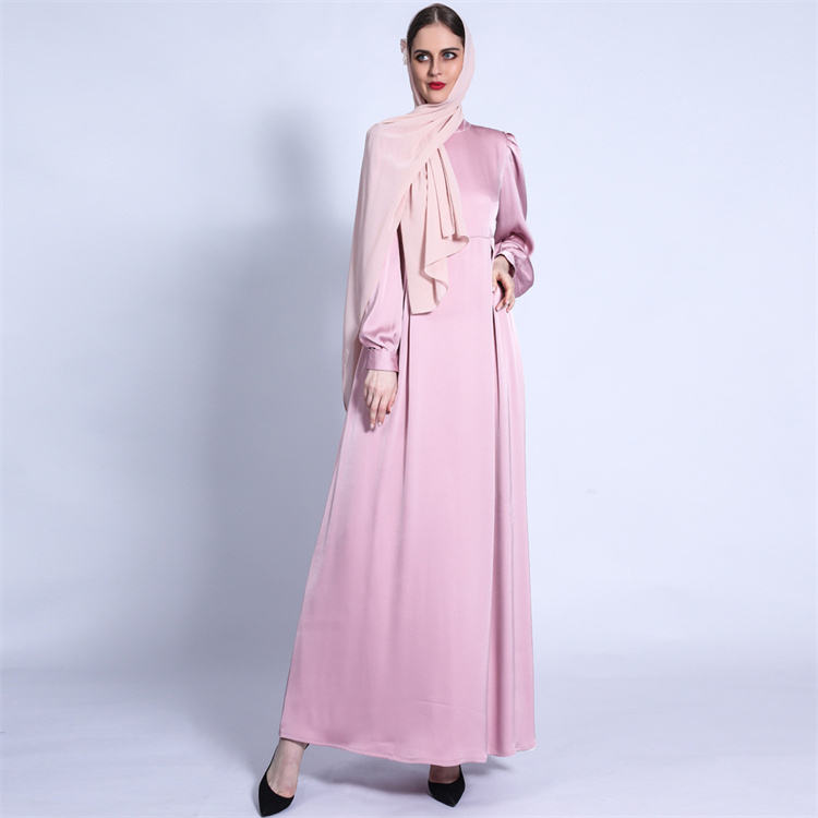 1318#Elegant Long Sleeves Long Dress Render Casual Muslin Women Dress