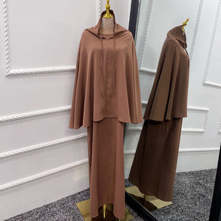 1546#Prayer Abaya Long Dress and Khimar Set for Dubai Abaya Muslim Dress