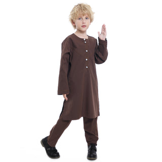 TH879#2 pcs Arab Muslim Wear calf Length Muslim Clothes Jubba Men's Thobe