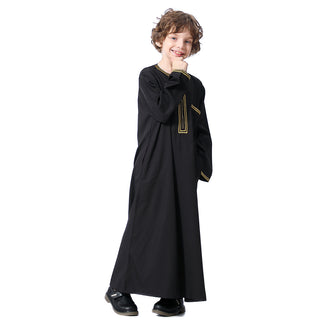 TH875#2019 Latest arabia islamic clothing kaftan arab kids boy robe clothes abaya