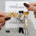 E11# Pearl Earrings Set Earring Fashion Metal Gold Plated Heart Jewelry