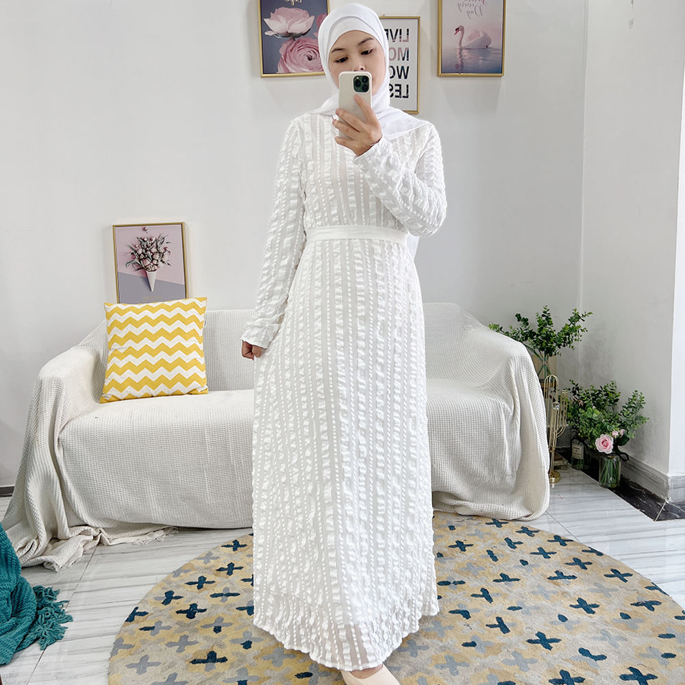 1531#Stretch Polyester Islamic Women Maxi Dress Muslim Abaya Dress
